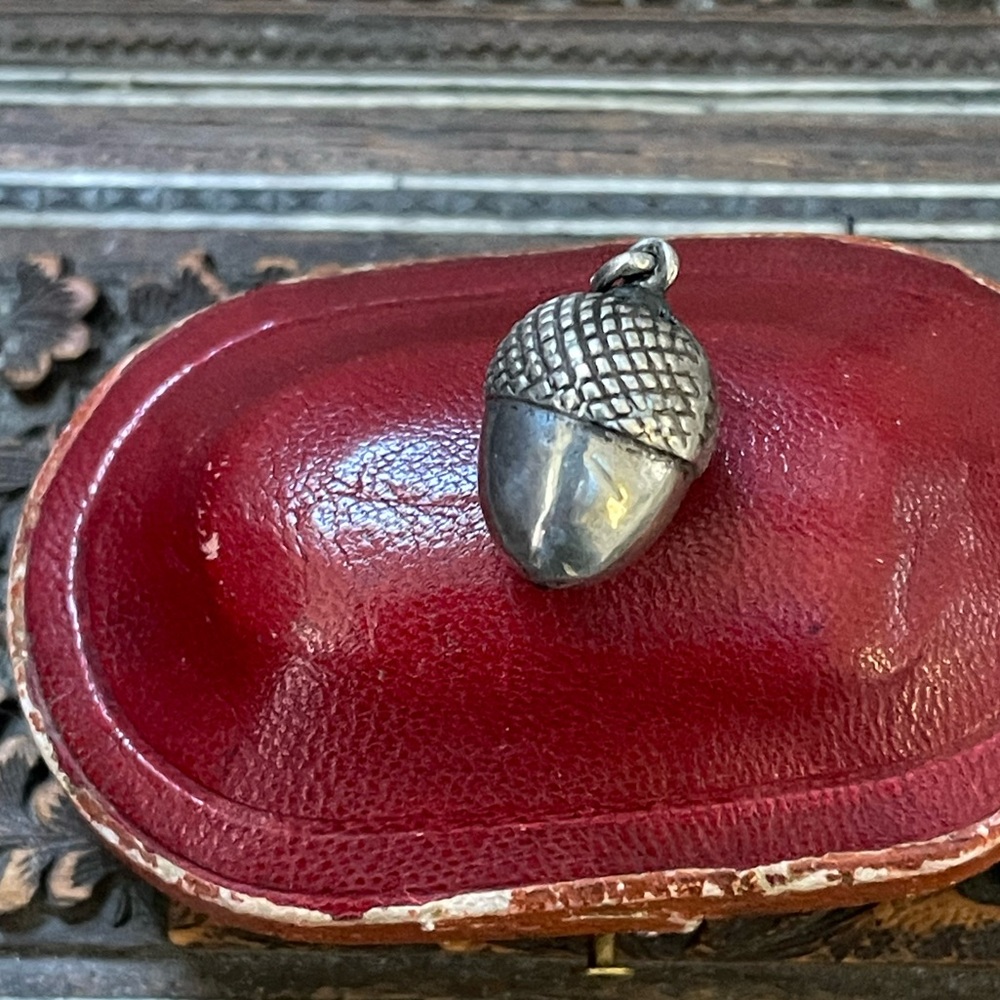 Victorian Acorn Silver Pendant